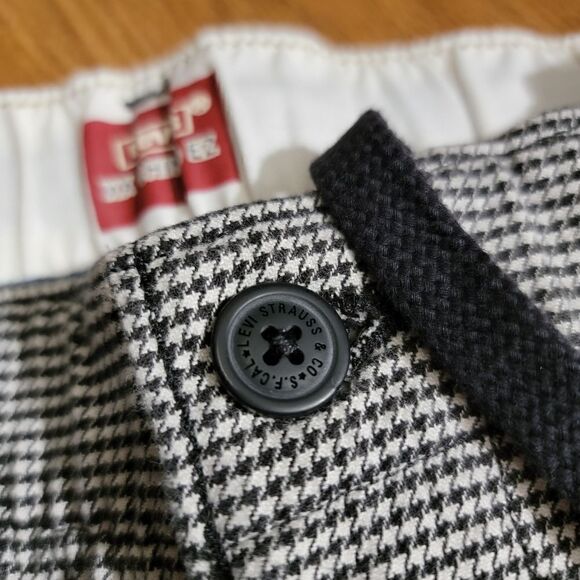 Levi's Premium XX Chino EZ Taper III Pants Trousers Black Grey Pattern Cotton S - Picture 10 of 15